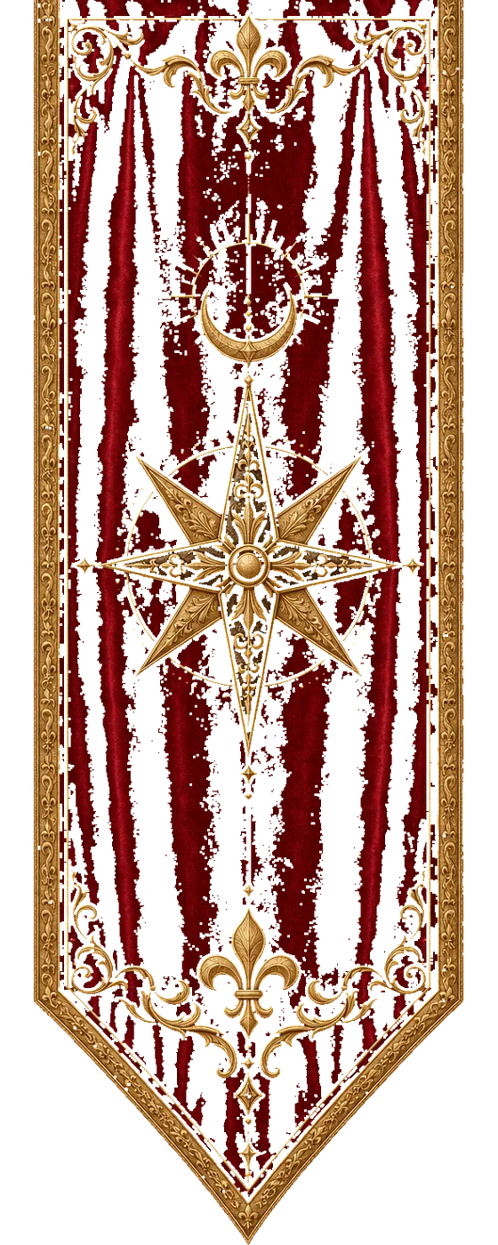 Crimson and gold banner of chapter six
