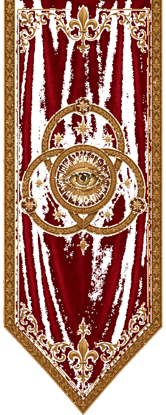 Crimson and gold banner of chapter seven