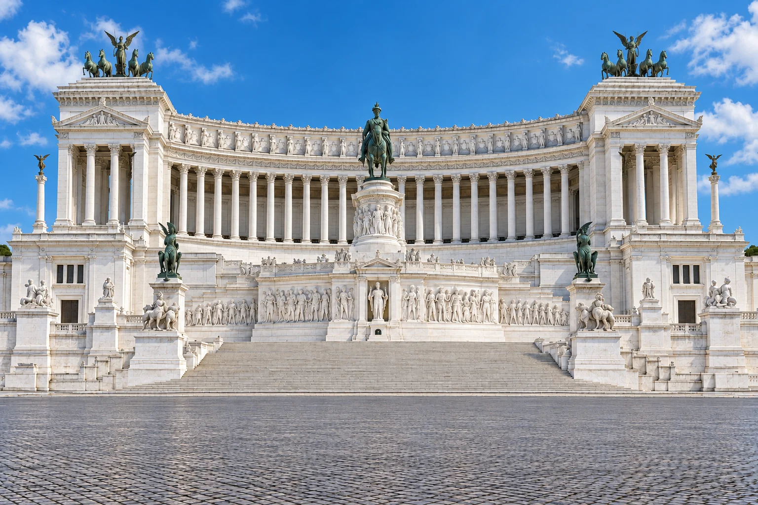 The marble monument by day